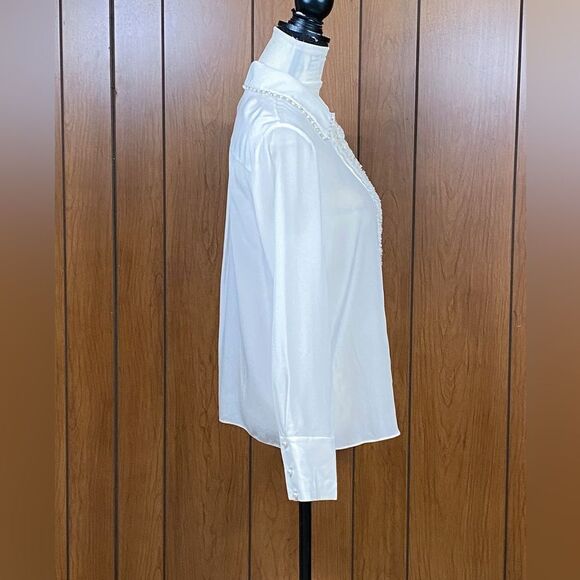 alice + olivia beaded silk blouse size M - Picture 11 of 13